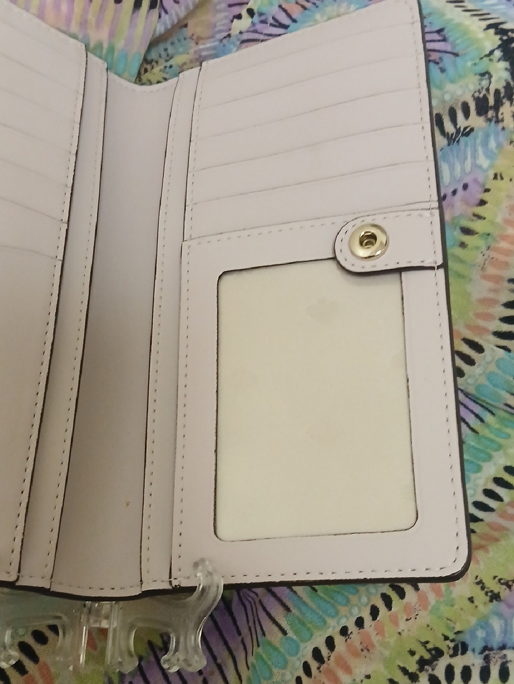 Kate Spade Staci Large Slim Bifold Wallet Pink Saffiano Leather ID Window NWT - Picture 6 of 15